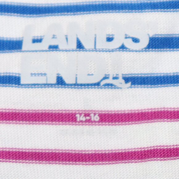 🍭 Lands’ End 14/16 Rainbow Tee – Striped & Sweet - Picture 2 of 5